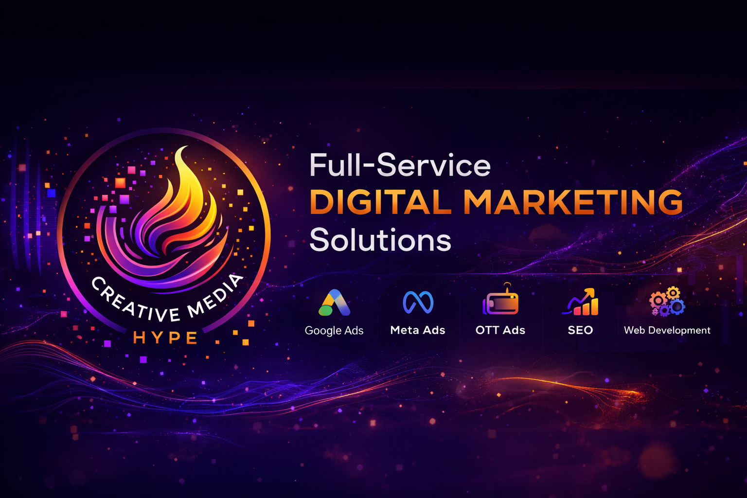 Creative Media Hype offers Google Ads, Meta management including Facebook and Instagram ads, OTT, Spotify, YouTube, SEO and GEO